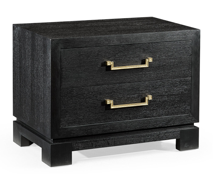 Fusion Ebonized Oak Nightstand with Drawers