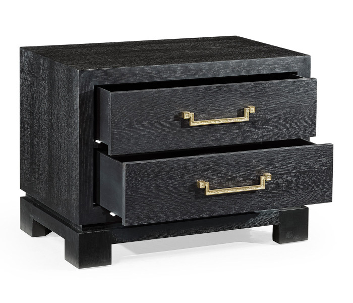 Fusion Ebonized Oak Nightstand with Drawers