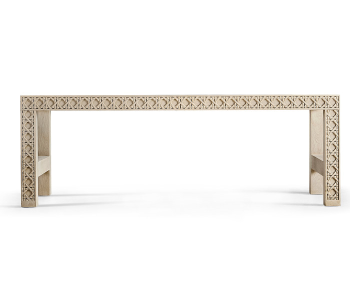 Cnoidal Cane Carved Cocktail Table Cnoidal Cane Carved Cocktail Table