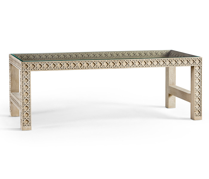 Cnoidal Cane Carved Cocktail Table Cnoidal Cane Carved Cocktail Table