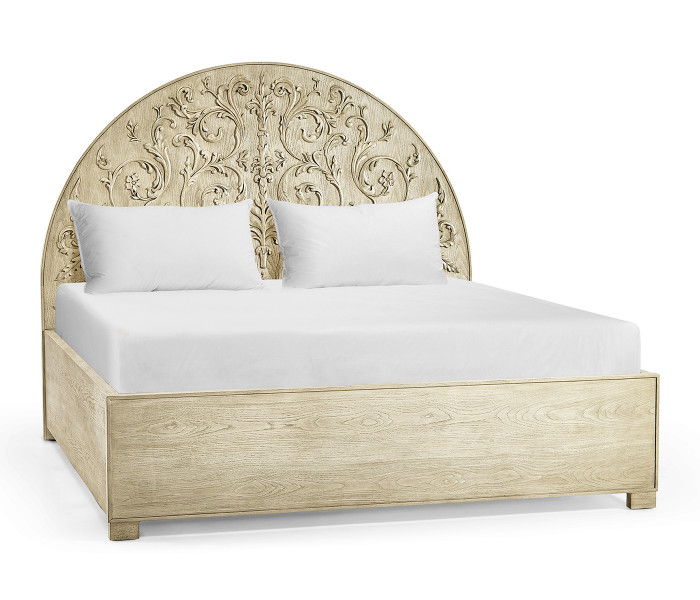 Moon Flower Carved Bed Moon Flower Carved Bed