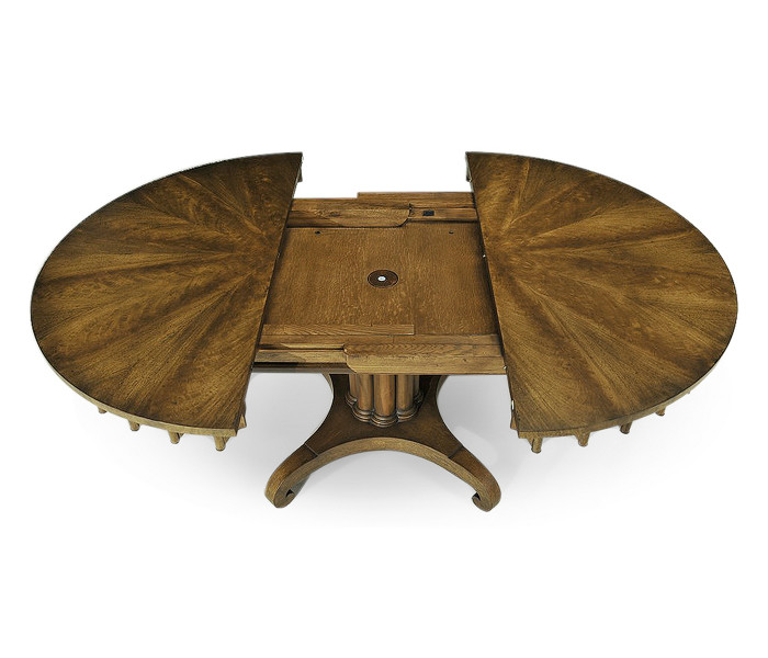 54" Longwood Round–to–Oval Mahogany Dining Table