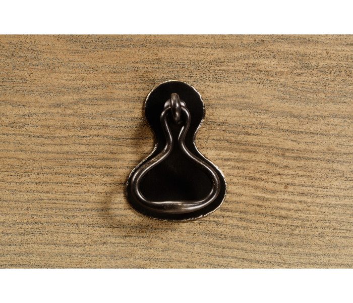 Oulton Vintage Oak Cabinet with Glass Doors & Wooden Shelves