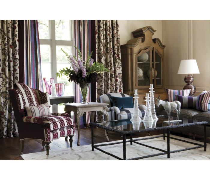 Oulton Vintage Oak Cabinet with Glass Doors & Wooden Shelves