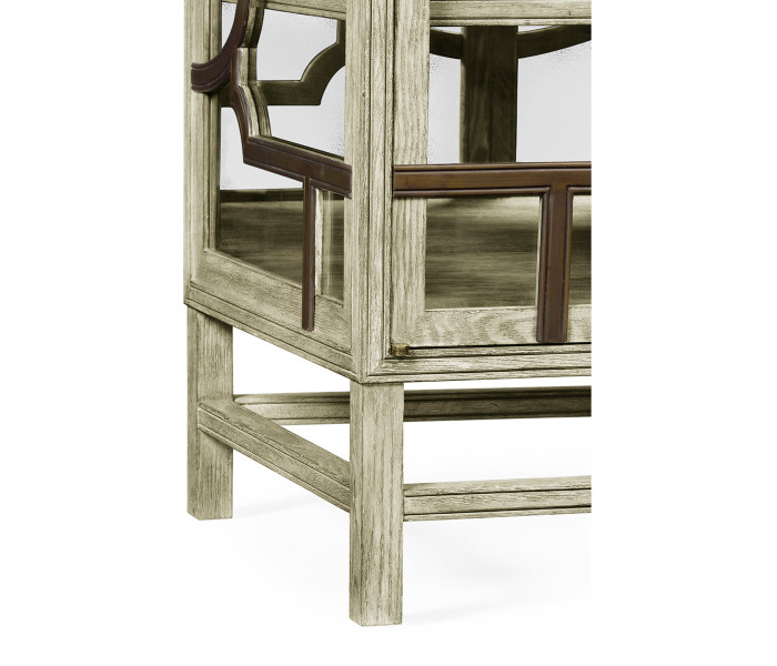 Hewlett Grey Oak Glazed Cabinet