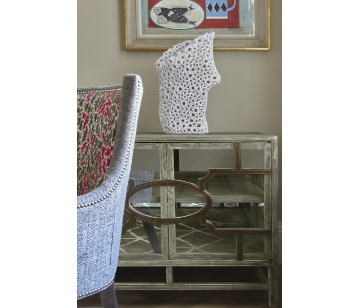 Hewlett Grey Oak Glazed Cabinet