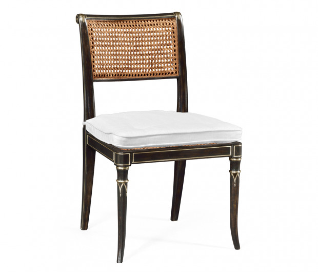 Linden Charcoal Wash Dining Side Chair, Upholstered in COM