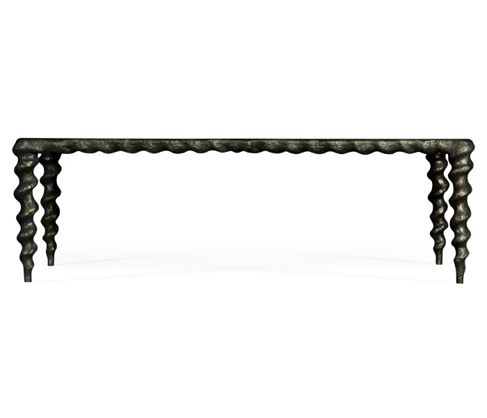 Karinta Antique Brass Coffee Table with Antique Mirror Top
