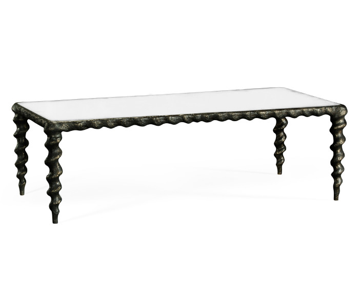 Karinta Antique Brass Coffee Table with Antique Mirror Top Karinta Antique Brass Coffee Table with Antique Mirror Top