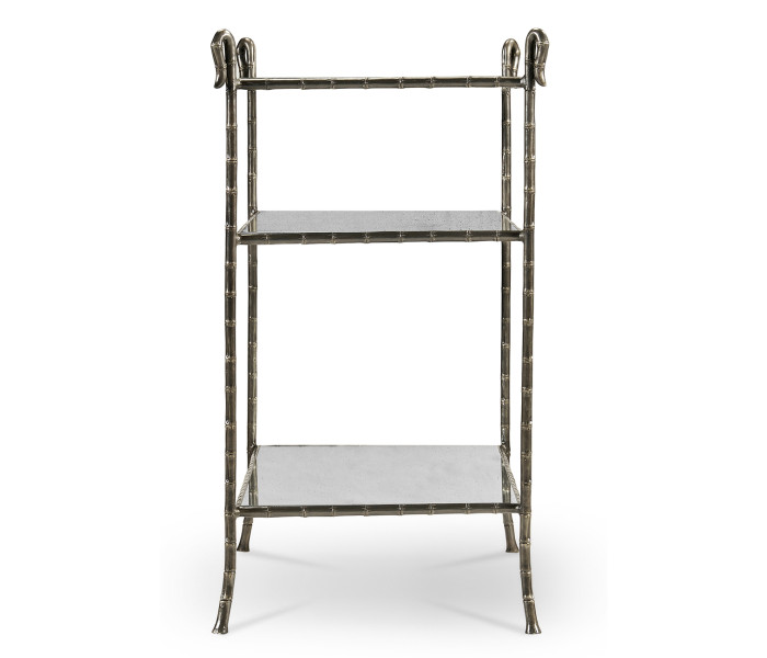 Grotto Three Tier Antique Brass Console Grotto Three Tier Antique Brass Console