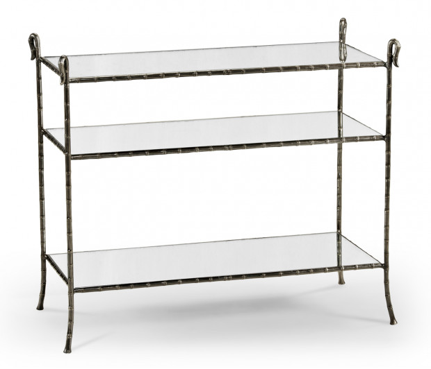 Grotto Three Tier Antique Brass Console