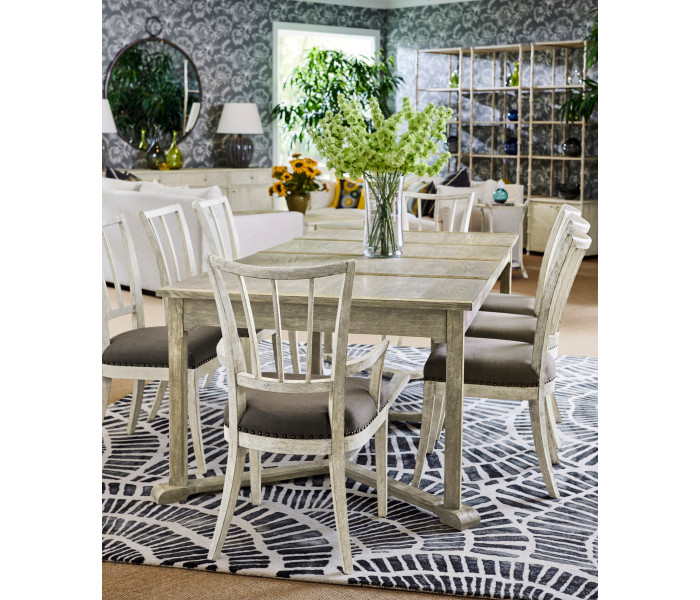 Bywater Washed Acacia Carver Side Chair, Upholstered in COM Bywater Washed Acacia Carver Side Chair, Upholstered in COM