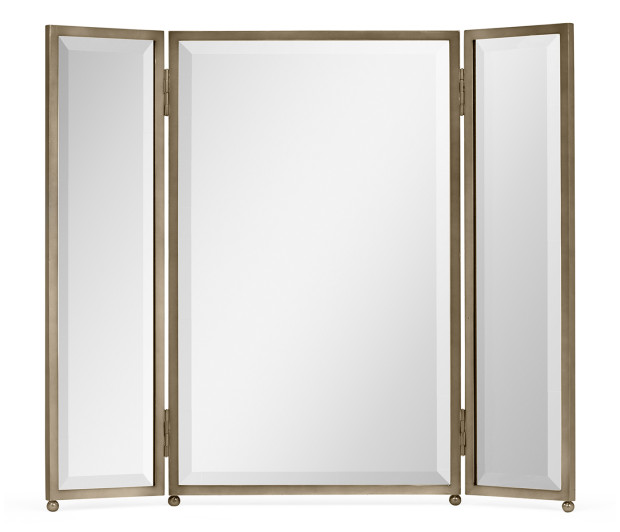 Triple Bronzed Stainless Steel Dressing Table Mirror