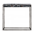 Rectangular Iron End Table with a Black Marble Top