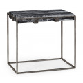 Rectangular Iron End Table with a Black Marble Top