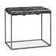 Rectangular Iron End Table with a Black Marble Top