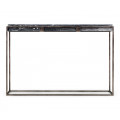 Rectangular Iron Console Table With A Black Marble Top