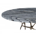 Round Geometic Brass Coffee Table With A Grey Marble Top