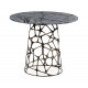 Round Geometic Brass Coffee Table with a Grey Marble Top