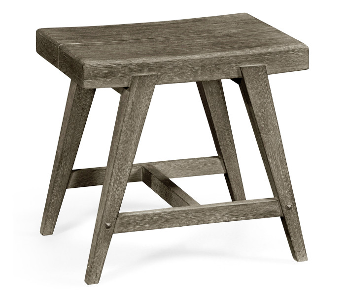 Small Rectangular Grey Stool