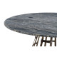 36" Round Geometric Dome Brass Breakfast Table with a Grey Marble Top