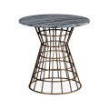 Round Geometric Antique Brass Centre Table With A Grey Marble Top 25