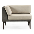 Dark Grey Rattan Corner Sofa Sectional 36