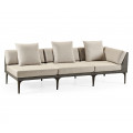 Dark Grey Rattan Left Three-Seat Sofa Sectional 98
