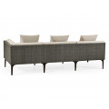 Dark Grey Rattan Left Three-Seat Sofa Sectional 98