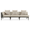 Dark Grey Rattan Right Three-Seat Sofa Sectional 98