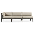 Dark Grey Rattan Right Three-Seat Sofa Sectional 98