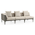 Dark Grey Rattan Right Three-Seat Sofa Sectional 98