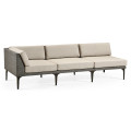 Dark Grey Rattan Right Three-Seat Sofa Sectional 98