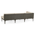 Dark Grey Rattan Right Three-Seat Sofa Sectional 98