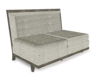 Grey & Dark Grey Rattan Two-Seat Centre Sofa Sectional 55