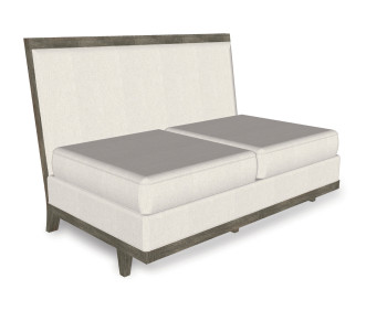 Grey & Dark Grey Rattan Two-Seat Centre Sofa Sectional 55