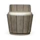 Swivel Grey Storage Bucket Stool, Upholstered in Standard Outdoor Fabric