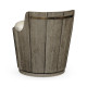 Swivel Grey Storage Bucket Stool, Upholstered in Standard Outdoor Fabric
