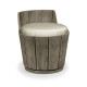 Swivel Grey Storage Bucket Stool, Upholstered in Standard Outdoor Fabric