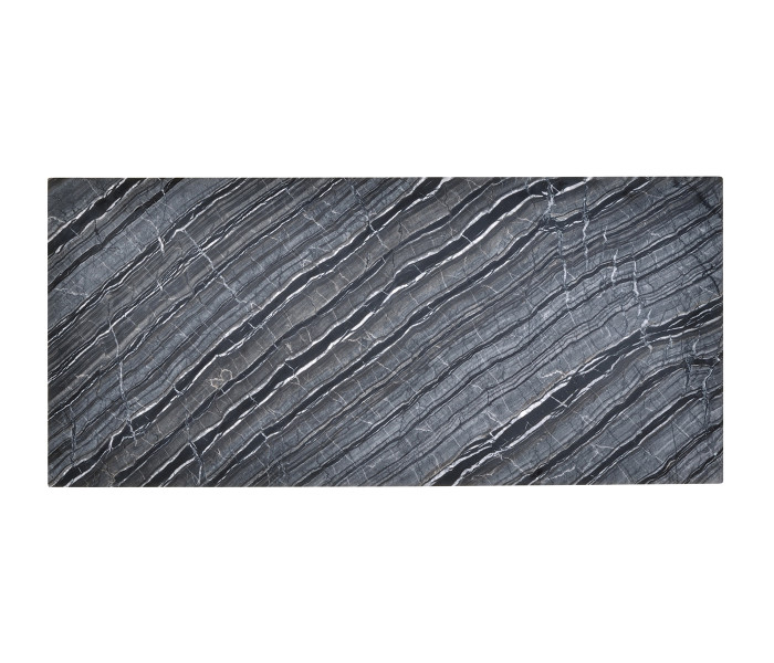 Rectangular Brass Console Table with a Grey Marble Top