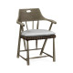Smokers Style Grey & Rattan Dining Chair with Cushion, Upholstered in COM