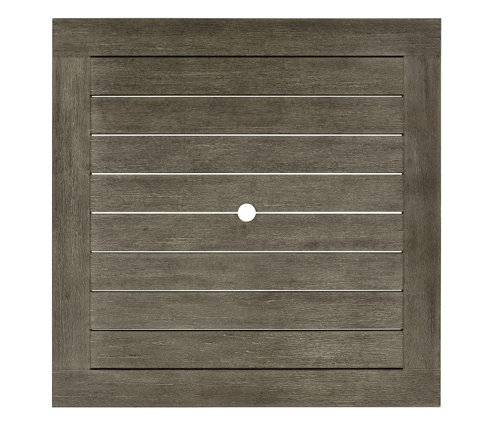 Square Grey & Rattan Dining Table