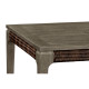 Square Grey & Rattan Dining Table