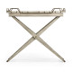 Rectangular Folding Navajo Sand & Antique Brass Tray Console Table