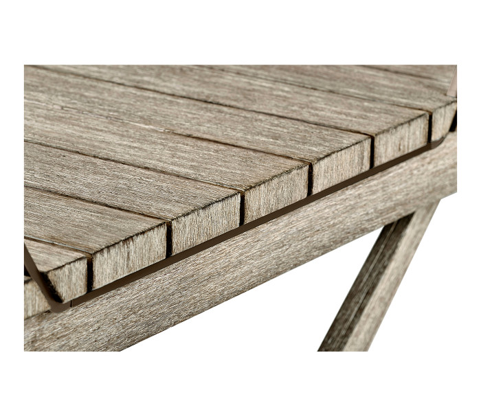 Rectangular Folding Navajo Sand & Antique Brass Tray Console Table