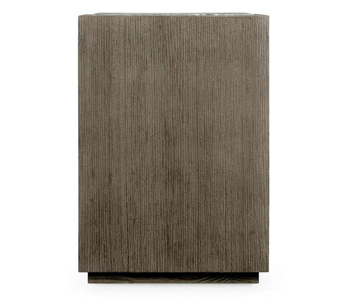 Square Grey End Table with a Light Marble Top