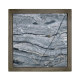 Square Grey End Table with a Light Marble Top