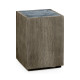 Square Grey End Table with a Light Marble Top