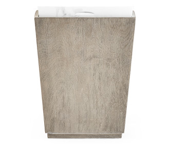 Rectangular Grey & Faux White Marble Storage End Table