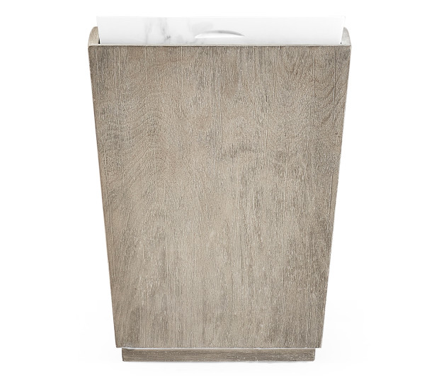 Rectangular Grey & Faux White Marble Storage End Table